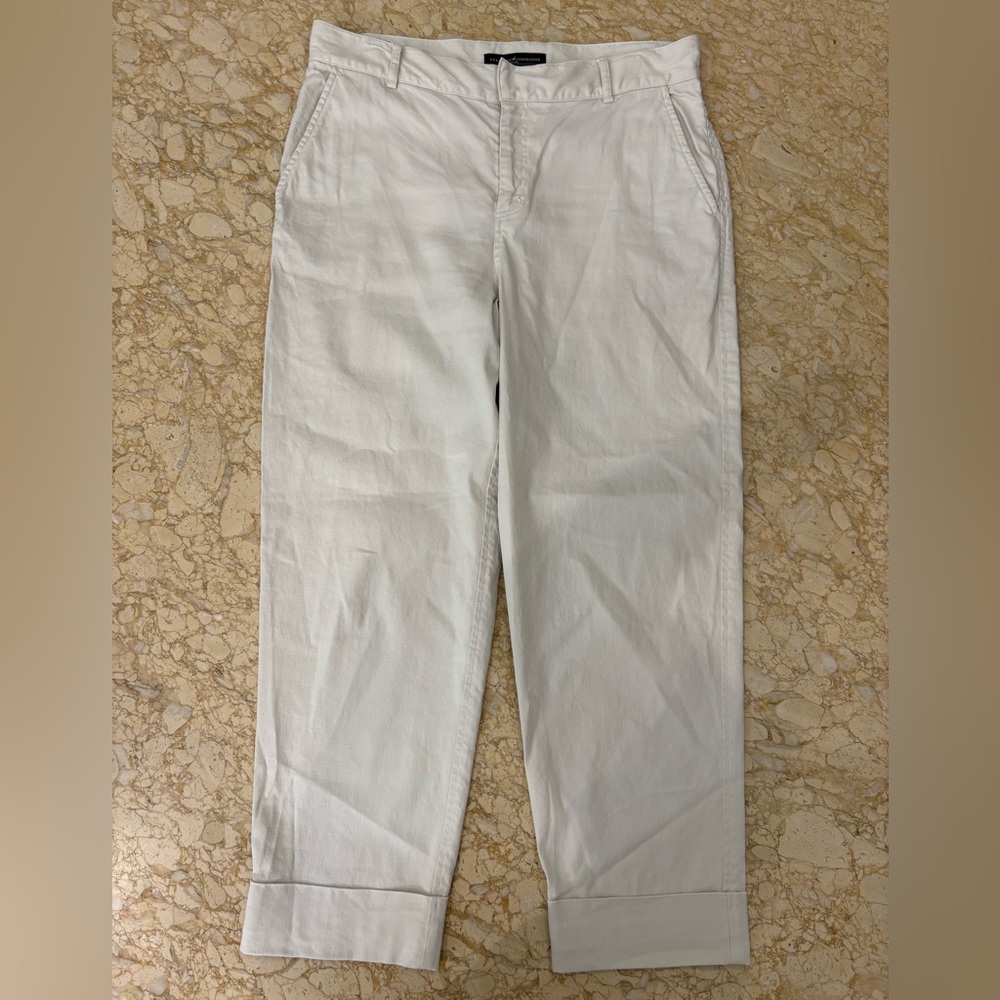 Peruvian Connection Ventura Linen-Blend Cuffed
Trousers In White Sand S: US8